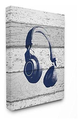 The Kids Room De Stupell Headphones Impresión Azul En Tablon