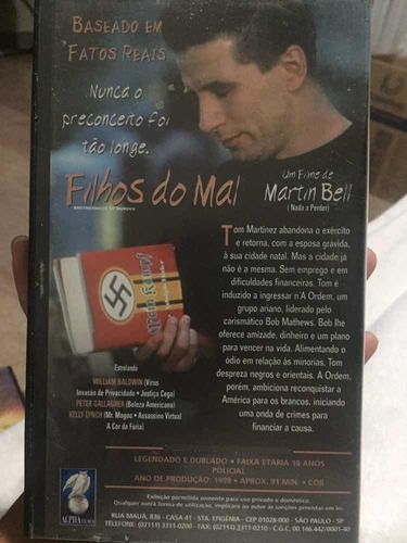 Vhs: Filhos Do Mal C/ William Baldwin - Fatos Reais - Raro