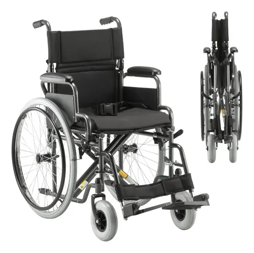 Cadeira De Rodas Dobrável D400 120kg Impermeável Com Cinto