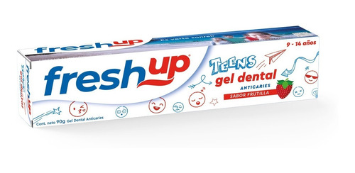 Gel Dental Fresh Up Teens Anticaries - Frutilla 90g (6 Unid)