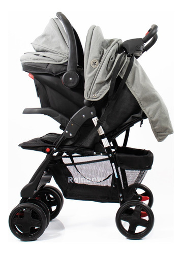 Cochecito de paseo Rainbow Dinamic travel system gris con chasis color negro