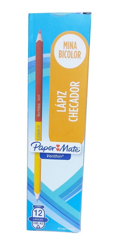 Lapiz Bicolor Paper Mate Verithin Triangular Con 12 Piezas