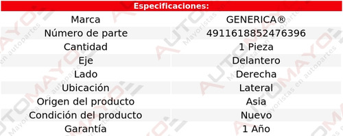 Una Guía Defensa Delantera Lat Derecha Genérica Fit 15-17