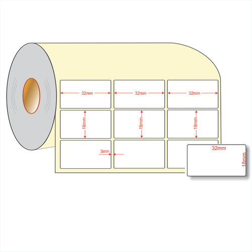 10 Rolo Etiqueta Adesiva 32x18 Separada 3 Coluna Zebra Elgin Cor Branco