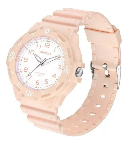 Reloj Sanda En Rosa Con Números Moderno!