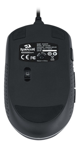 Mouse gamer de juego Redragon Invader M719-RGB negro