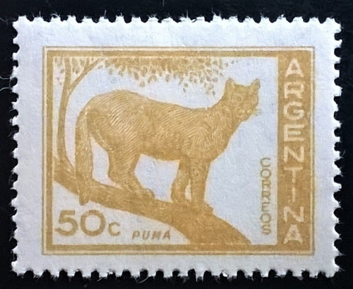 Argentina Fauna, Sello Gj 1125 Puma Error 1960 Mint L13863