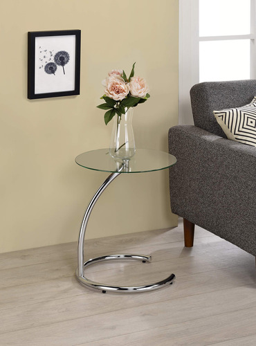 Kb Designs Moderna Mesa Auxiliar Decorativa, Base De Metal C