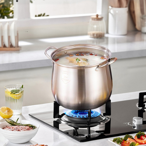 Olla Z Stock Pot De Acero Inoxidable Con Tapa Y 8002