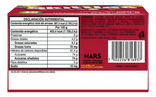 Skittles Dulces Caramelo Suave Original 10pack De 22g - 220g