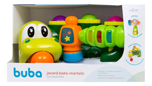 Brinquedo Jacaré Bate Martelo Com Som E Luzes E 6 Bolas Buba
