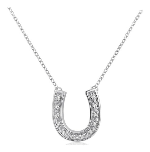 Collar De Herradura De Diamantes Para Mujer En Plata De Ley