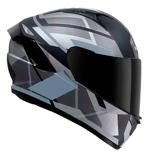 Casco Integral  Fhorse Negro Gris Matte Mica Tinteada / Dot