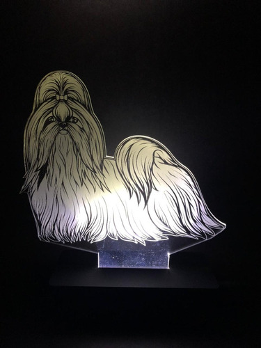 Shih Tzu Cachorro Abajur, Luminária De Led, Maltês, Dog 