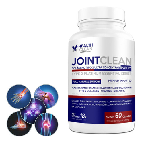 Colageno Joint 60 Caps - Health Clean - Colágeno Tipo 2 Sabor Sem sabor