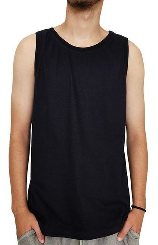 Camiseta Regata Hering Masculina Preto Básico  0111n1007s