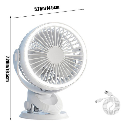 A Ventilador Eléctrico Recargable N Con Luz Nocturna De