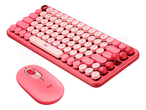 Kit - Teclado Logitech Pop Keys Wireless Y Pop Mouse Rose