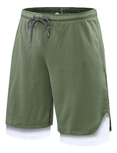 Pantalón Corto Doble 2 En 1 Hombre Toalla Gimnasio Bermuda