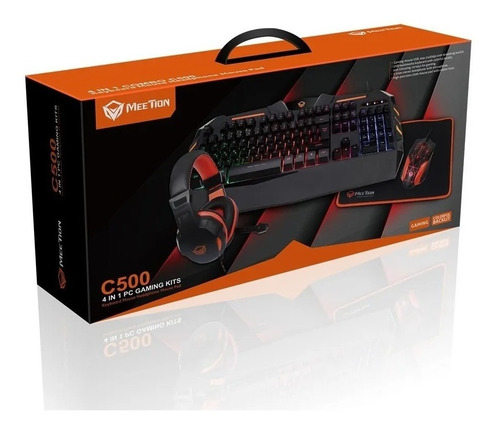 Imagen 6 de 10 de Kit Teclado Mouse + Auricular + Mousepad Gamer Meetion C500