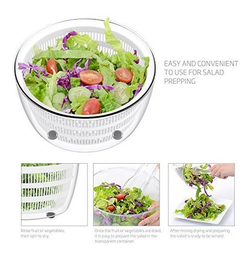 Secador De Verduras Y Frutas Centrifugadora Libre De Bpa