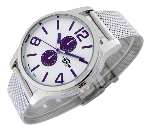 Reloj Montreal Mujer Ml962 Malla De Acero Inoxidable Tejido