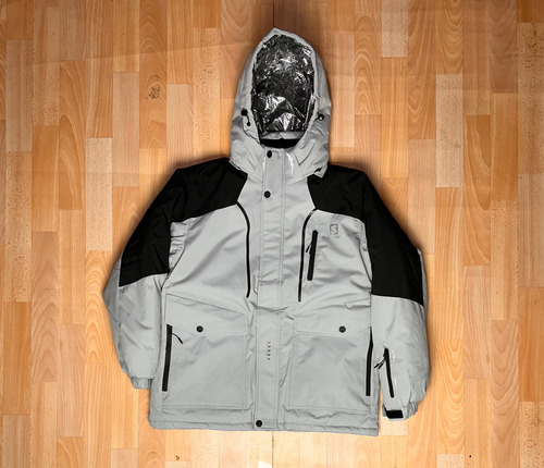Campera Salomón Snowboard Ski Técnica Con Trampa Nieve Gris Xl Lisa