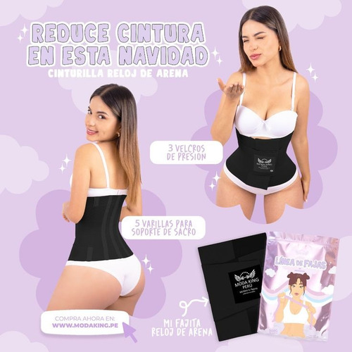 Faja Reductora Modeladora Reloj De Arena Moda King Original Negro Xl