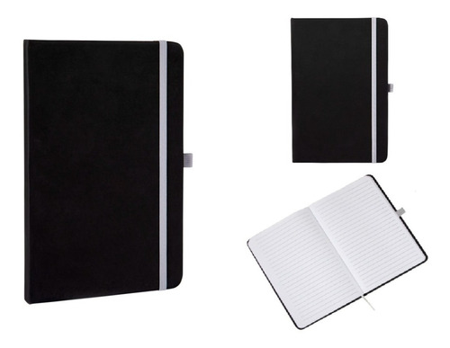 Cuaderno Tapa Dura Hojas Rayadas Notes Black 14x21cm