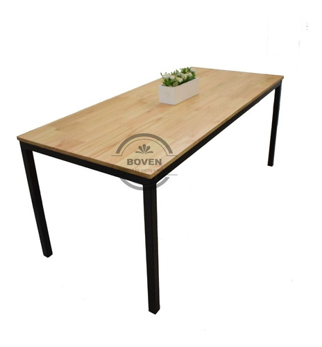 Mesa De Comedor Estilo Industrial Madera De Eucalipto 200x80