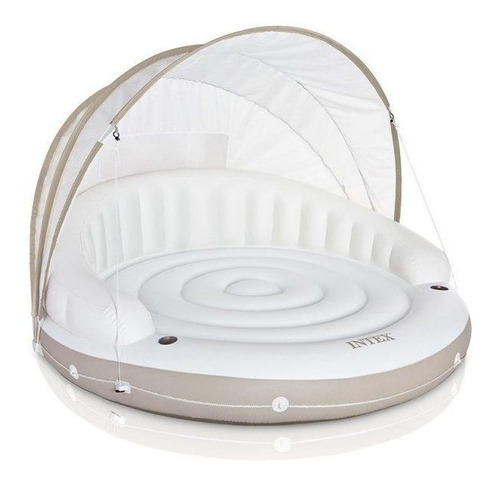 Colchon Isla Inflable Flotador Con Techo Canopy Lounge Intex