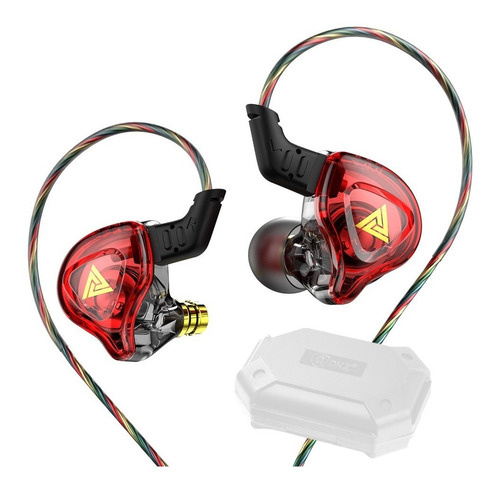 Qkz Ak6 Dmx Con Micro + Estuche Audifonos Auriculares Rojo
