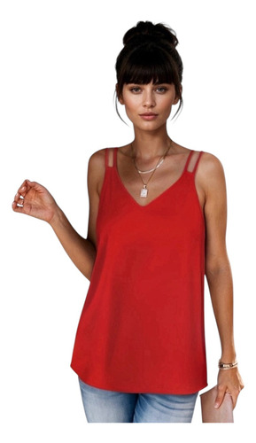 Blusa Tirantes Dobles Escote V Y Espalda Cruzada #30