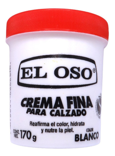 Crema Fina Calzado Botas Zapatos El Oso Color Blanco 170g