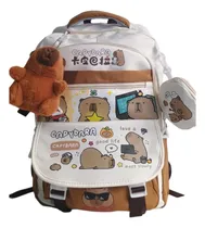 Comprar Mochila Capibara Importada Escolar Con Muchos Accesorios
