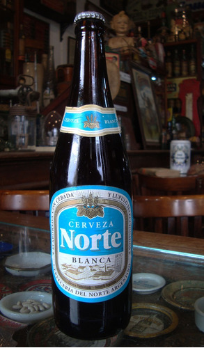  Antigua Botella De Cerveza Norte. Blanca (llena) 28173