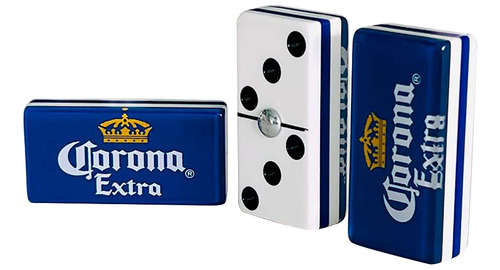 Domino Corona Extra Fondo Azul Y Baraja Española Negra Model