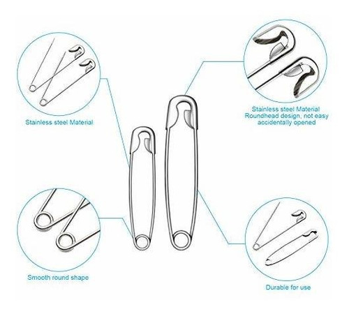 Textil 500pcs Safety Pins Premium Large Set Durable 7