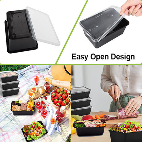 50 Pz Contenedores Cajas Para Alimento Reutilizable 34 Oz