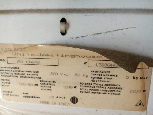 Lavarropas White Westinghouse Sl 060 Blanco (Usado)