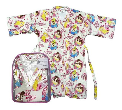 Bata Baño Infantil+mochila Princesas Disney Dohler Original