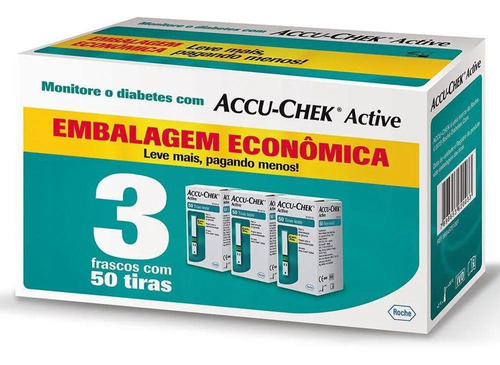 150 Tiras Accu-chek Active Controlar A Diabetes 3x50 Tiras