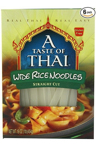 A Taste Of Thai Ancho Fideos De Arroz, Cajas De 16 Onzas (pa