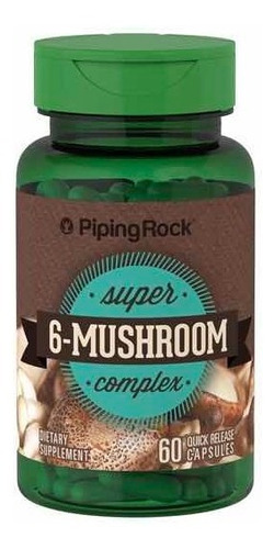 Suplemento en cápsula Piping Rock  Suplemento 6 Mushroom Extract Complex bcaa
