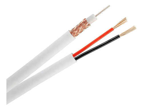 Cable Coaxial Siames Rg59 Blanco Int/ext Tramo 10 Mts Nuevo