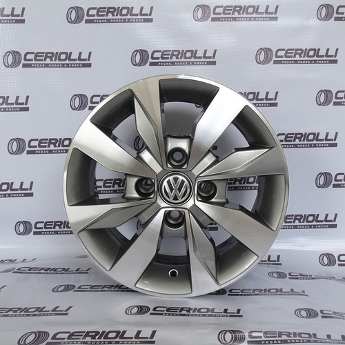 Jogo 4 Rodas Aro 13 Gol Kr R74 4x100 + Bicos Cortesia Espor Cor Grafite Diamante 4x100