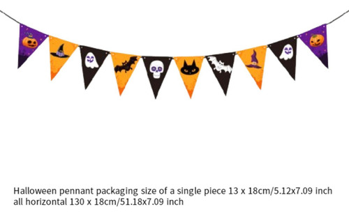 Pancarta De Halloween, Accesorio Único Bandera Triangular