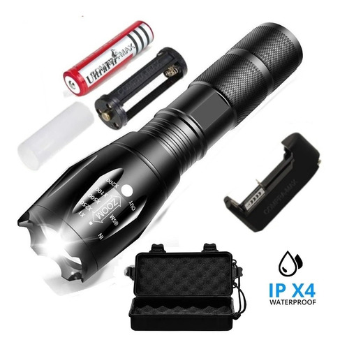 Lampara Táctica Led 9000 Lumens T6ip-x4 Waterproof Recargabl