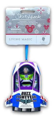 Disney Sketchbook Ornament Buzz Lightyear Living Magic Talk