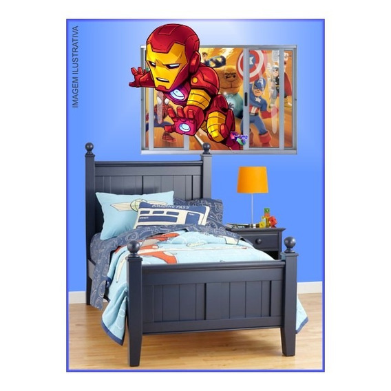 Adesivo Decorativo Heróis Kids Homem De, Iron Man Bed Frame